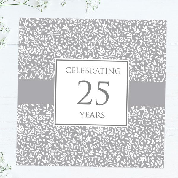 25th Wedding Anniversary Invitations - Delicate Pattern