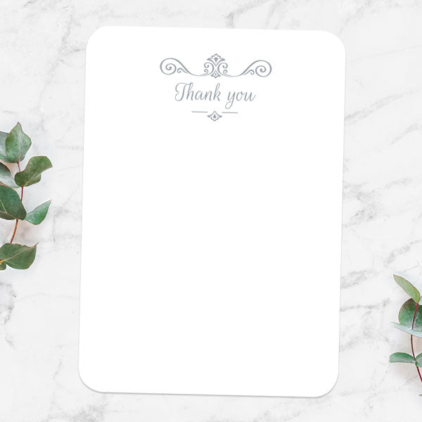 25th Anniversary Thank You Cards - Ornate Scroll Photo - Pack of 10