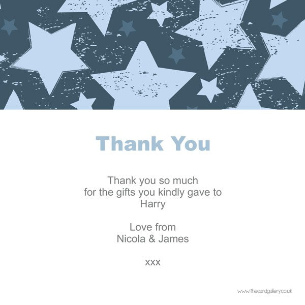 Thank You - Boys Vintage Stars - Postcard - Pack of 10