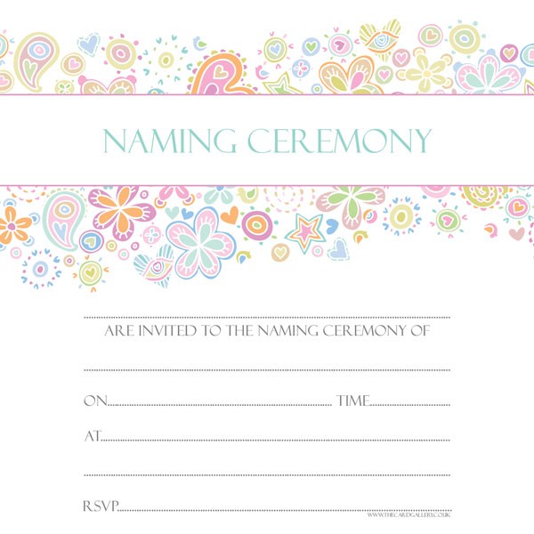 Ready to Write Naming Ceremony Invitations - Pastel Heart Mix - Pack of 10