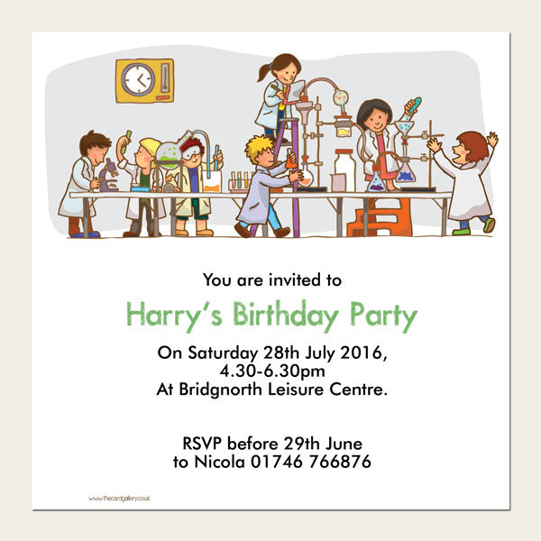 Science Party Invitations To Order Science Party Invitations 20 Pack