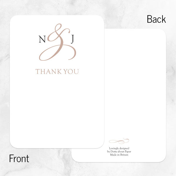 30th Anniversary Thank You Cards - Classic Monogram