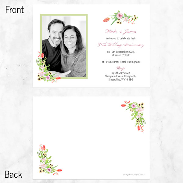 30th Wedding Anniversary Invitations - Summer Flowers