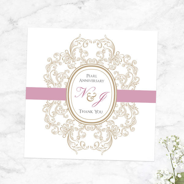 30th Anniversary Thank You Cards - Baroque Border