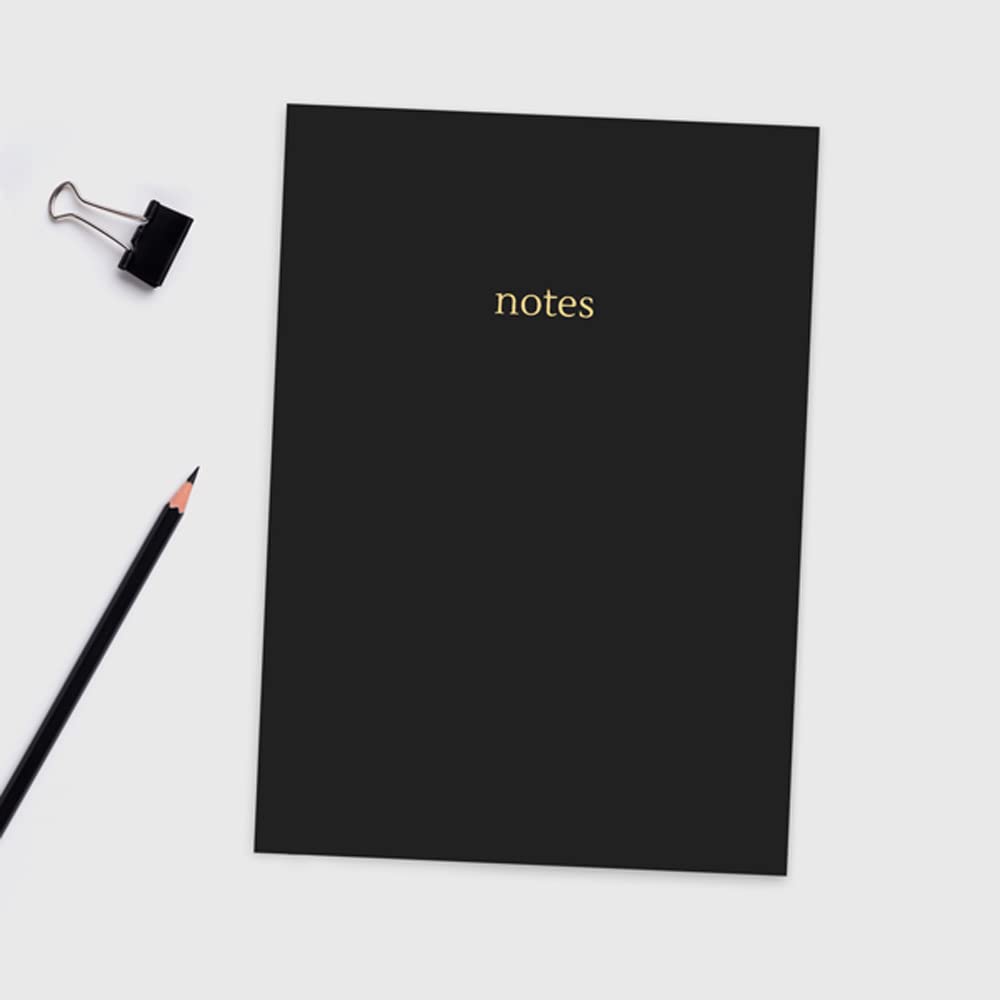 Black - A5 Colourblock Notebook. 160 Pages, 148 x 210 mm (A5). Perfect for Office Work, School, College, Diary, Gifting, Soft Touch Cover, Lined Pages (03/0002)