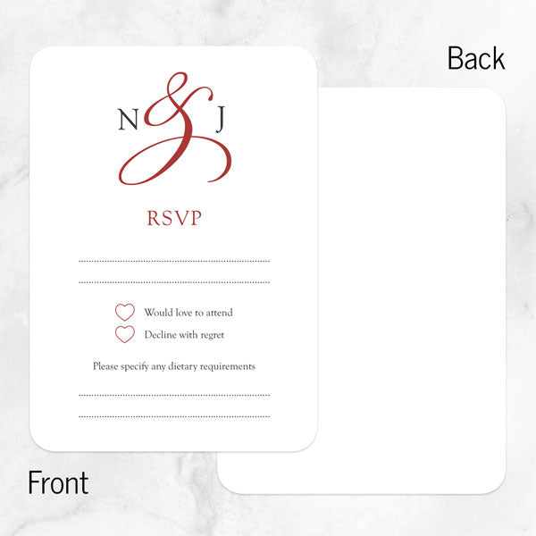 40th Wedding Anniversary Invitations - Classic Monogram