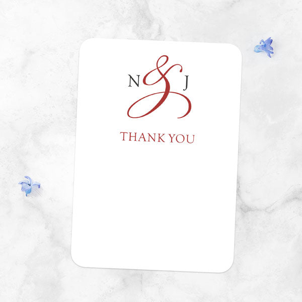 40th Anniversary Thank You Cards - Classic Monogram