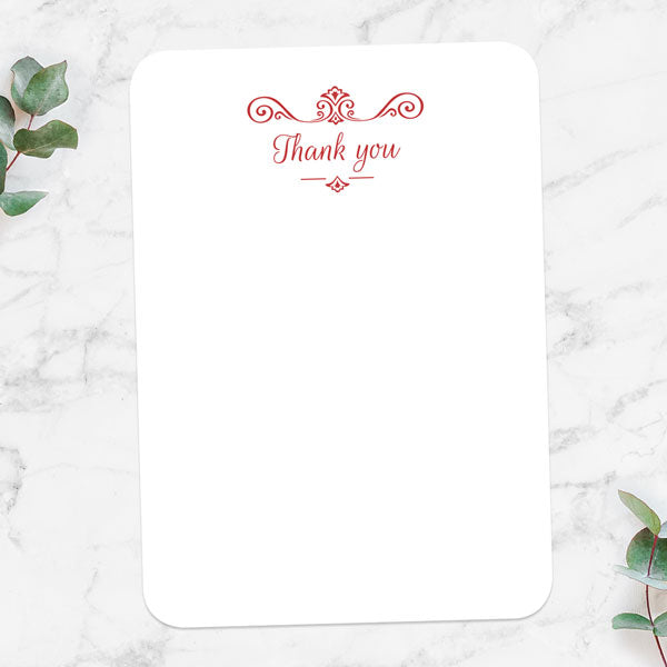 40th Anniversary Thank You Cards - Ornate Scroll Photo - Pack of 10