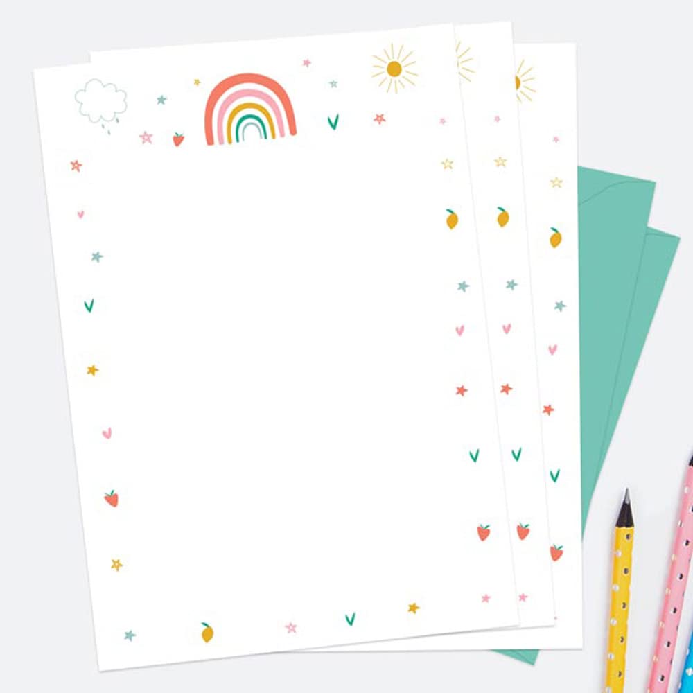 Chasing Rainbows Thank You Notes - Pack of 20. Kids Thank You Cards Multipack, Pack of Thank You Cards, Writing Paper, Kids Stationery Sets, Kids Thank You Cards (10 0020)