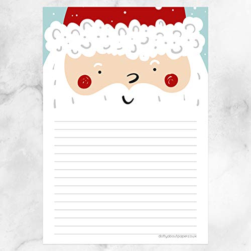 Father Christmas Letter to Santa - Pack of 20. Thank You Kids, Christmas Notes, Premium Quality, Children, Writing Notelet Set, Gift List. Envelopes Included. Made in The UK. (3017)