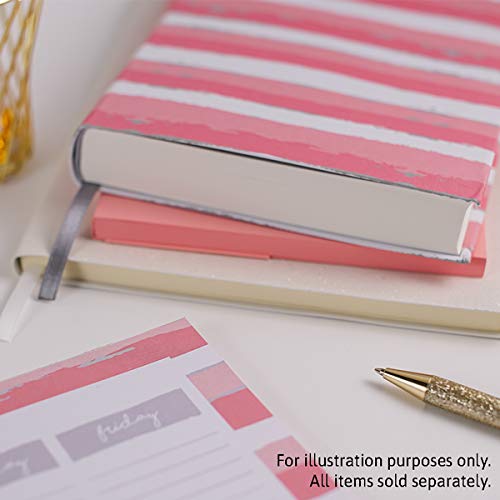 A5 Chunky Linen Covered Notebook with Ribbon 160 x 215 mm (28 mm Thick) 192 Sheets - Earn Your Stripes - Perfect for Office Work, School, Diary, Gifting