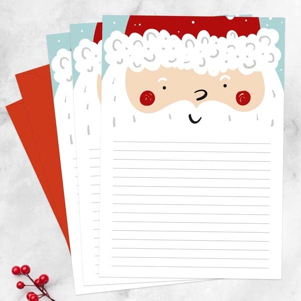 category header image Father Christmas Letter to Santa - Pack of 20. Thank You Kids, Christmas Notes, Premium Quality, Children, Writing Notelet Set, Gift List. Envelopes Included. Made in The UK. (3017)
