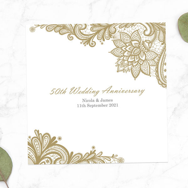 50th Wedding Anniversary Invitations - Victorian Lace