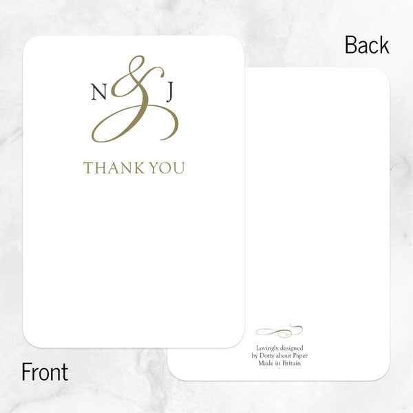 50th Anniversary Thank You Cards - Classic Monogram