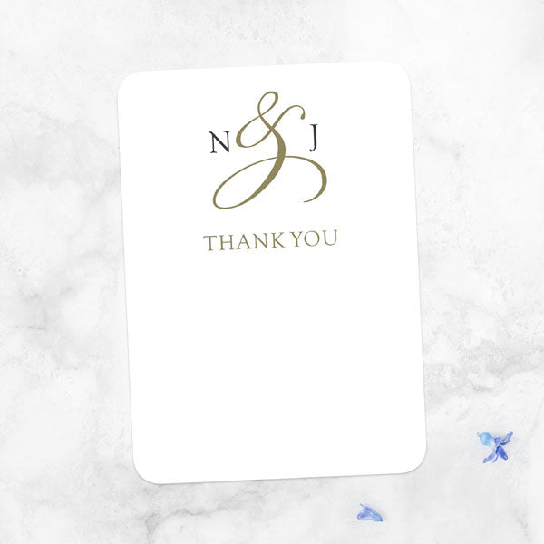 50th Anniversary Thank You Cards - Classic Monogram