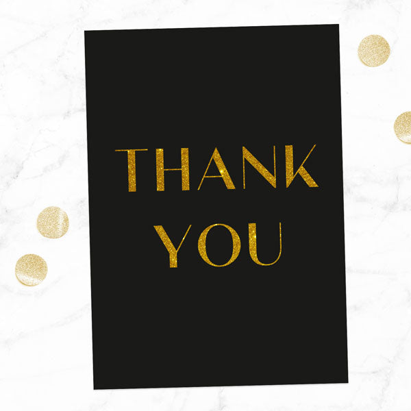 50th Anniversary Thank You Cards - Glitter Effect Typography