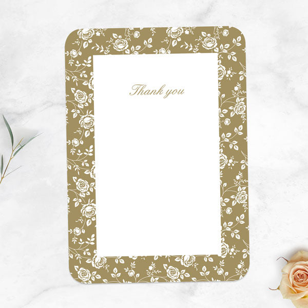 50th Anniversary Thank You Cards - Delicate Rose Pattern