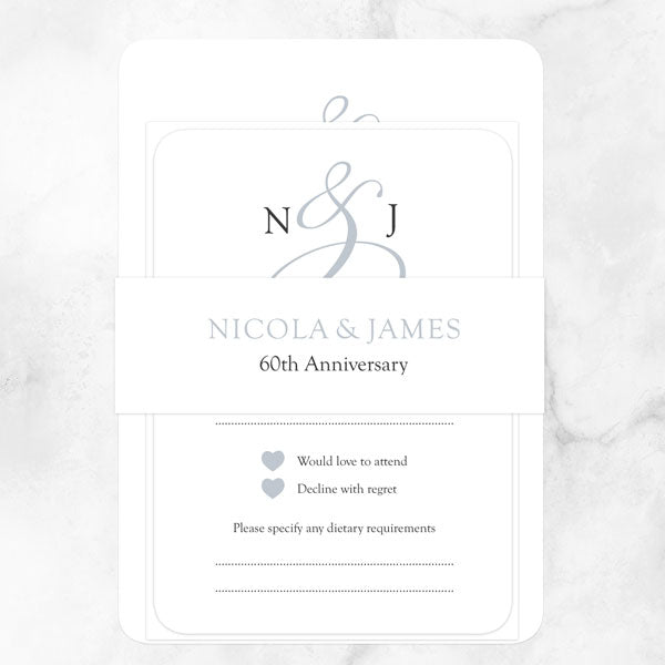 60th Wedding Anniversary Invitations - Classic Monogram