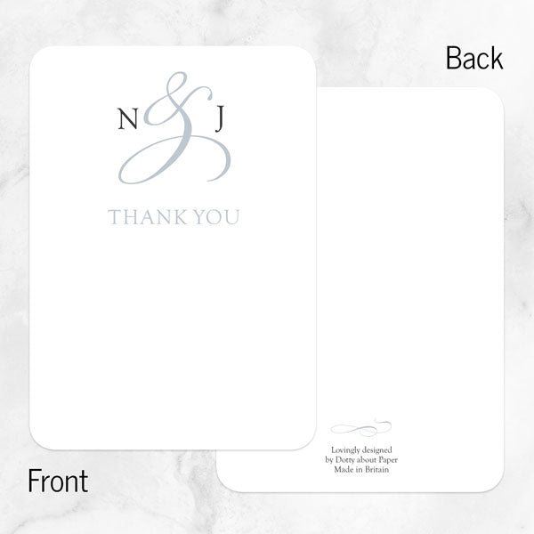 60th Anniversary Thank You Cards - Classic Monogram