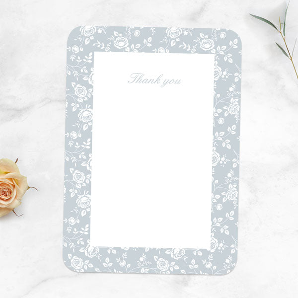 60th Anniversary Thank You Cards - Delicate Rose Pattern