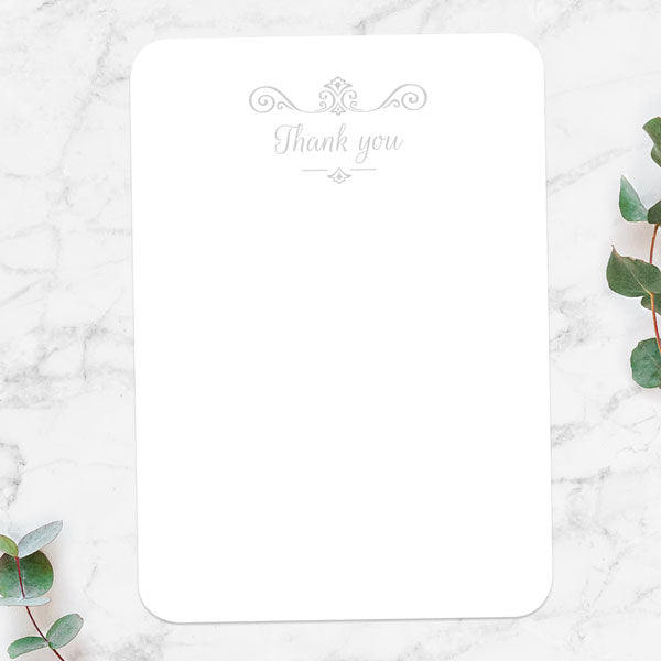 60th Anniversary Thank You Cards - Ornate Scroll Photo - Pack of 10