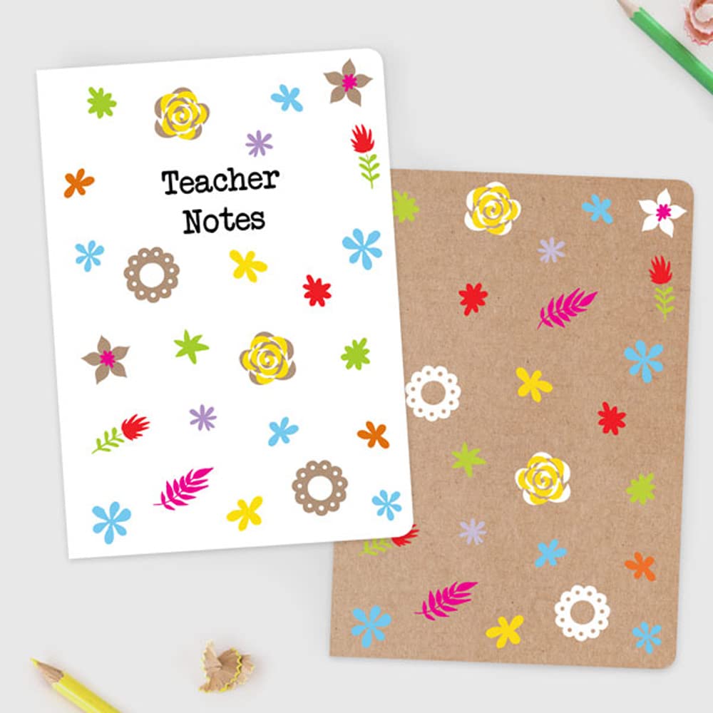 Fun Kraft Paper Flowers - A5 Exercise Books - Pack of 2
