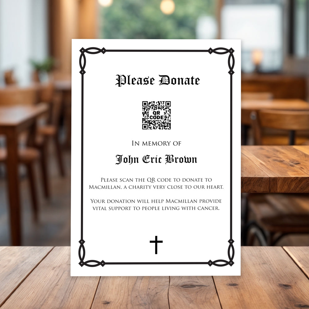 Funeral Donation Sign with strut - Elegant Frame - Fast Delivery at ...