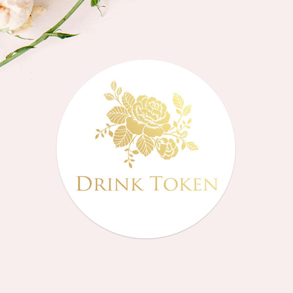 Elegant Rose - Foil Drink Tokens - Pack of 30 - Fast Delivery at Dotty ...