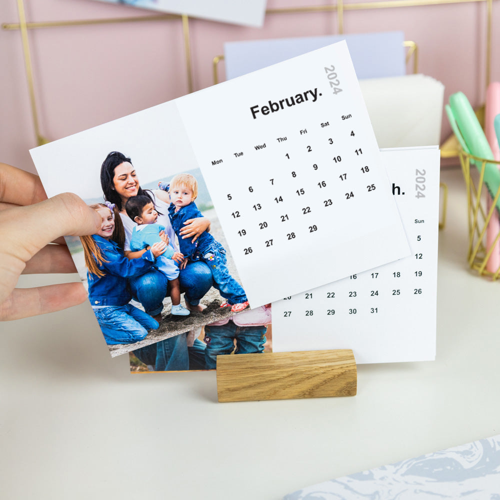 Personalised Desk Calendar Landscape - 2024 - Use Your Own Photo - Fast Delivery at Dotty About Paper