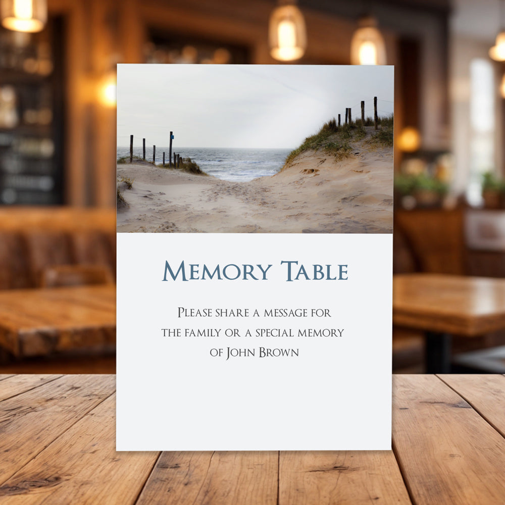 A4 Memory Table Sign with strut - Sea View Path - Fast Delivery at ...