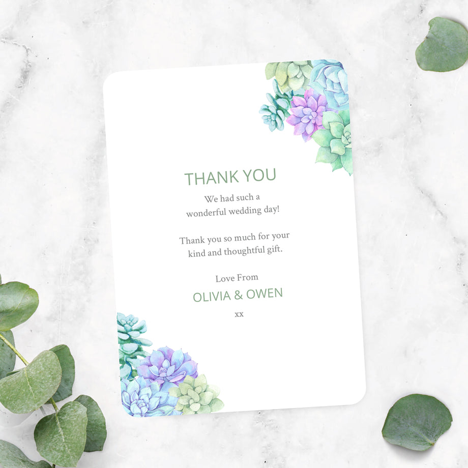 Succulents - Thank You Cards