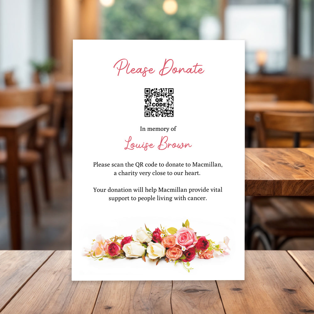 Funeral Donation Sign with strut - Traditional Roses - Fast Delivery at ...