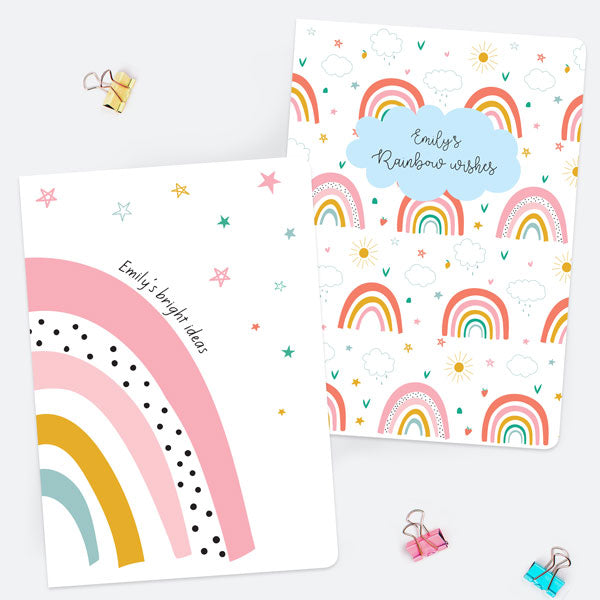 Chasing Rainbows - Personalised A5 Exercise Books - Pack of 2