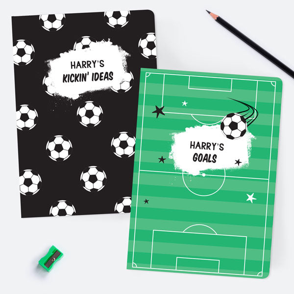 Football Crazy - Personalised A5 Exercise Books - Pack of 2