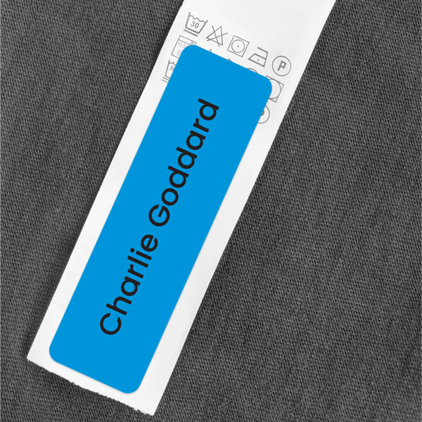 No Iron Small Personalised Stick On Waterproof Name Labels - Blue - Pack of 64