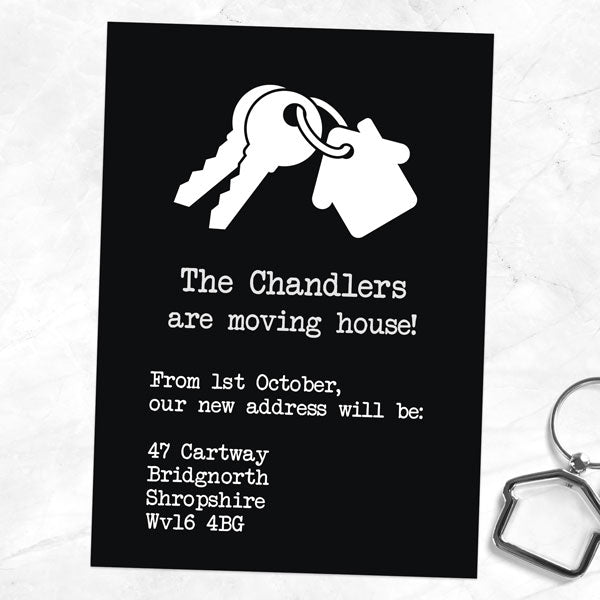 Address Cards - Monochrome House Keyring - Pack of 10 - Fast Delivery ...