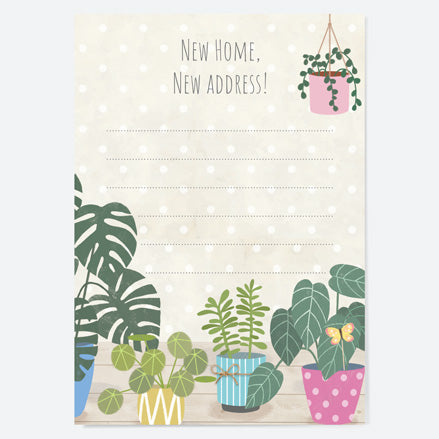 Potted Plants - New Home - A6 Address Cards - Pack of 10