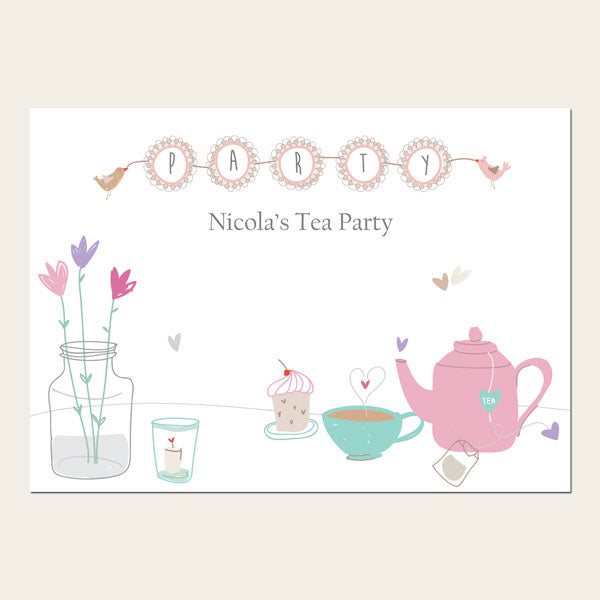 Tea Party Invitations - Afternoon Tea - Pack of 10