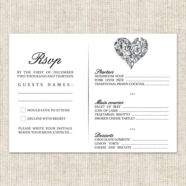 Amore RSVP Cards