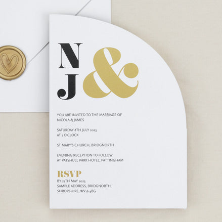 Metallic Ampersand Metallic Wedding Invitation