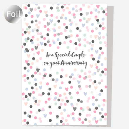 Luxury Foil Anniversary Card - Anniversary Foil Patterns - Confetti Pattern