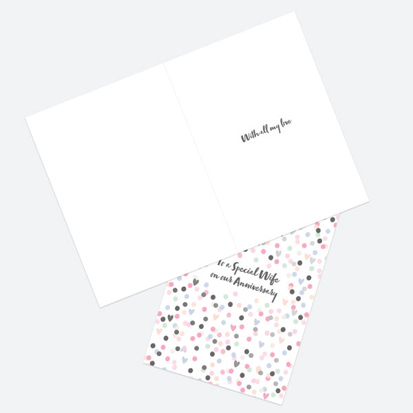 Luxury Foil Anniversary Card - Anniversary Foil Patterns - Confetti Pattern - Wife