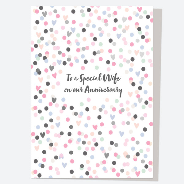 Luxury Foil Anniversary Card - Anniversary Foil Patterns - Confetti Pattern - Wife