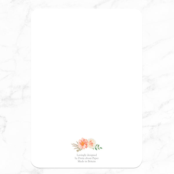 25th Wedding Anniversary Invitations - Peach Watercolour Bouquet - Pack of 10