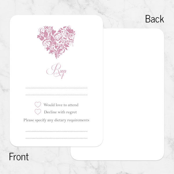 50th Wedding Anniversary Invitations - Ornate Heart
