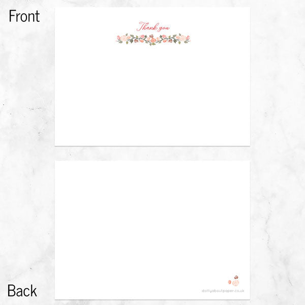 Anniversary Thank You Cards - Peach Rose Border