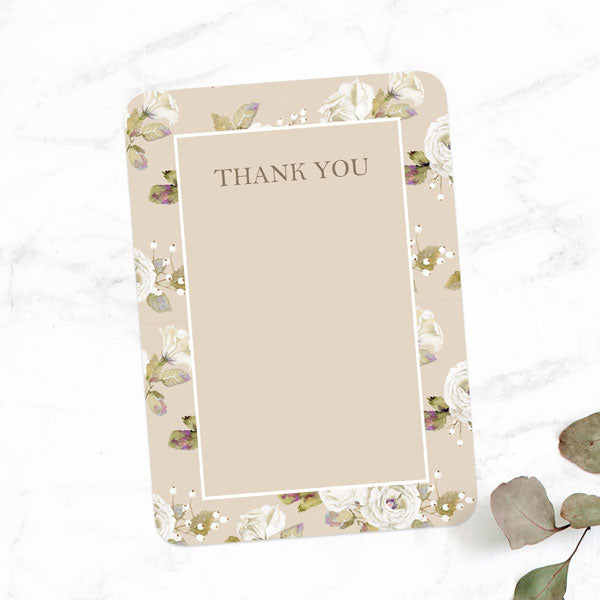 Anniversary Thank You Cards - Vintage Cream Roses