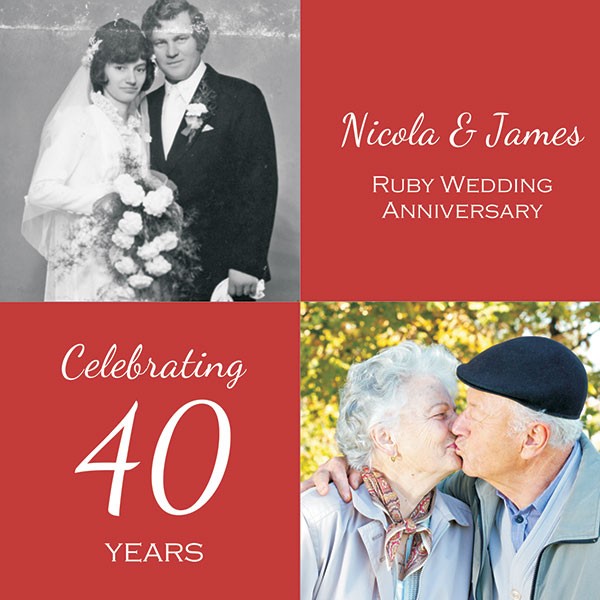 40th Wedding Anniversary Invitations - Use Your Own Photo