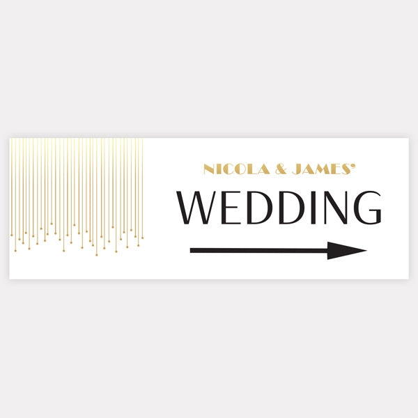 Art Deco Chandelier - Foil Arrow Wedding Sign