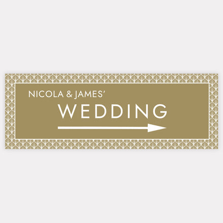 Art Deco Elegance - Iridescent Arrow Wedding Sign